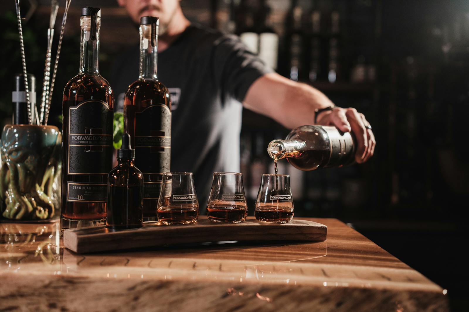 Man Preparing Drinks in a Bar